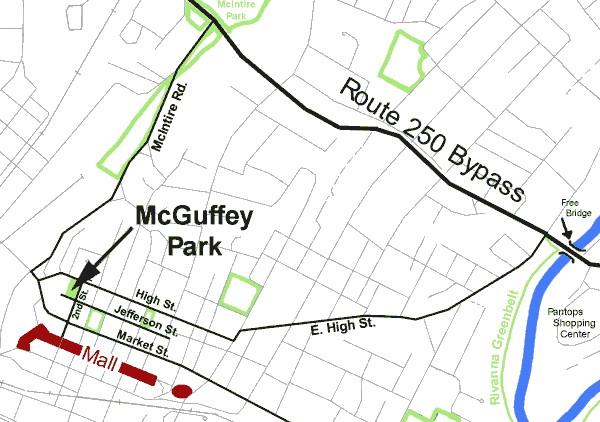 Map to McGuffey Park