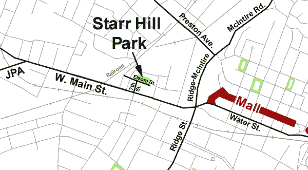Map to Starr Hill Park
