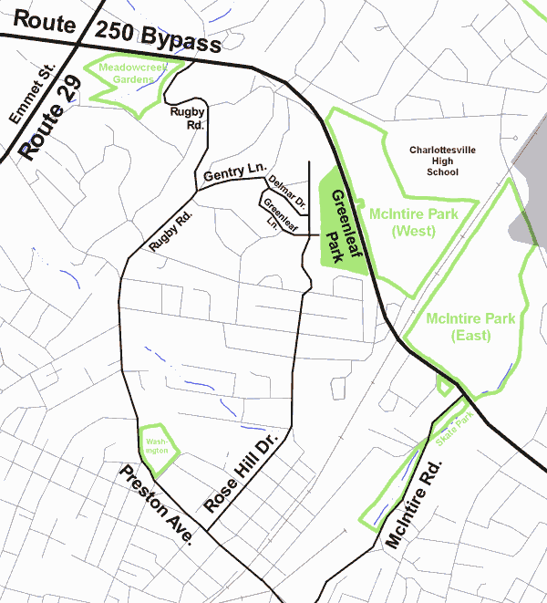 Map to Greenleaf Park